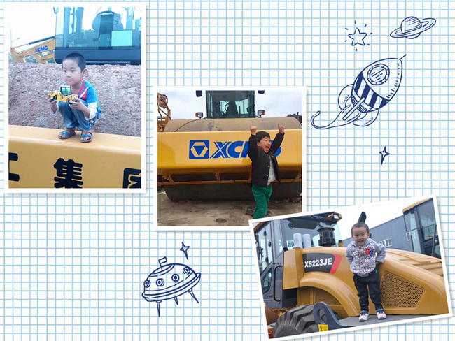 半岛平台压路机与小朋友