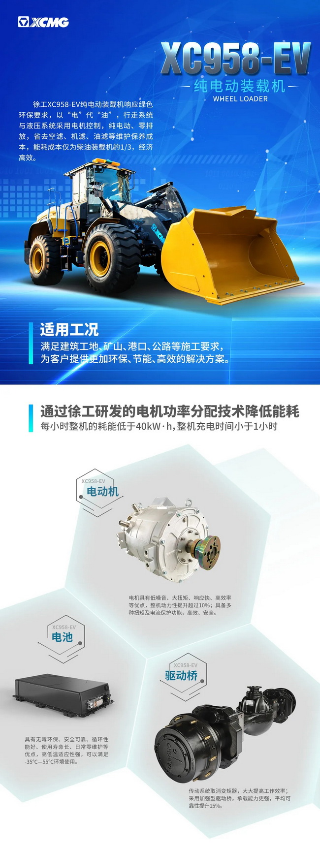 半岛平台XC958-EV纯电动装载机
